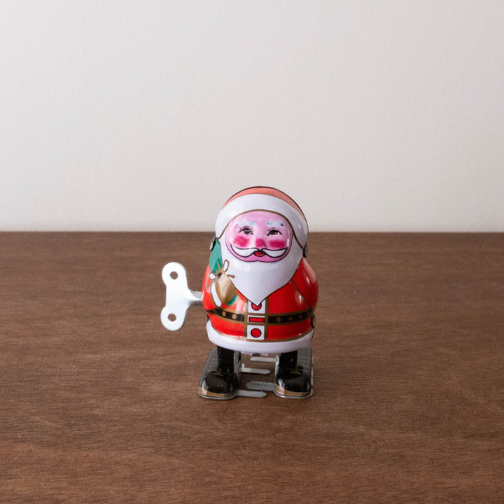 Retro Walking Santa Claus Tin Toy