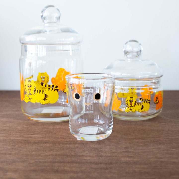 Retro Glass Storage Jar Glass Lid - Zoo Animals