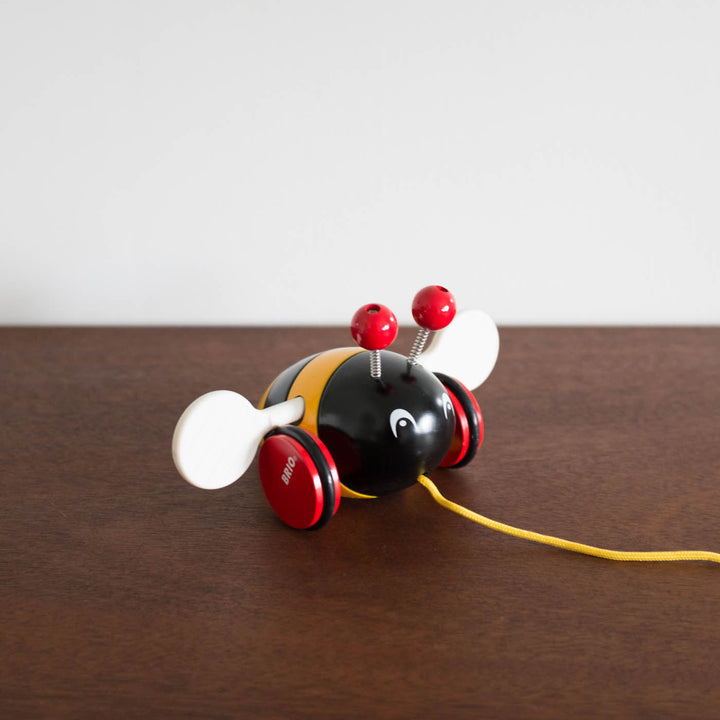 NEW Wooden Bumble Bee Pull Toy