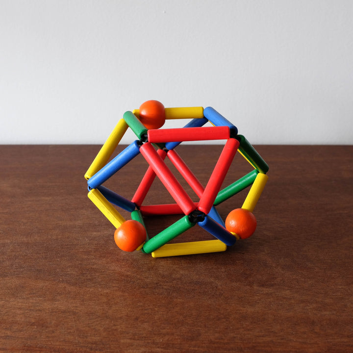 French Wooden Puzzle Grabber Toy Multicolor