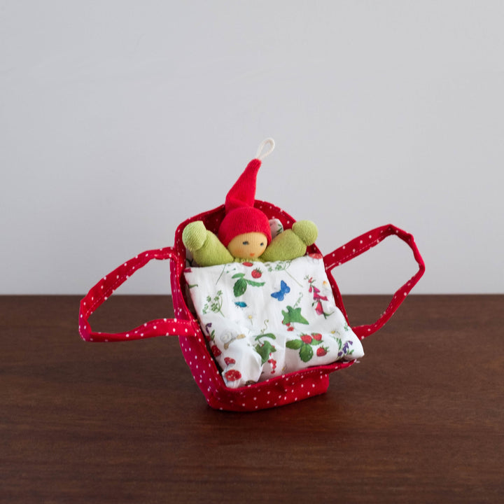 Nanchen Cuddle Doll with Baby Bed- Red
