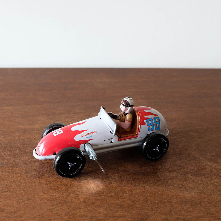 NEW Red Racing Car with Key (Tin Racer Toy)