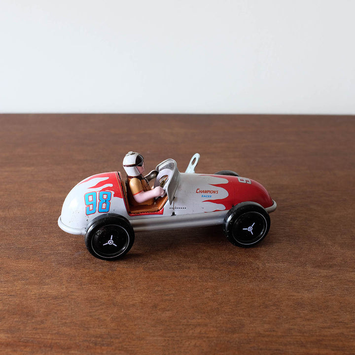 NEW Red Racing Car with Key (Tin Racer Toy)