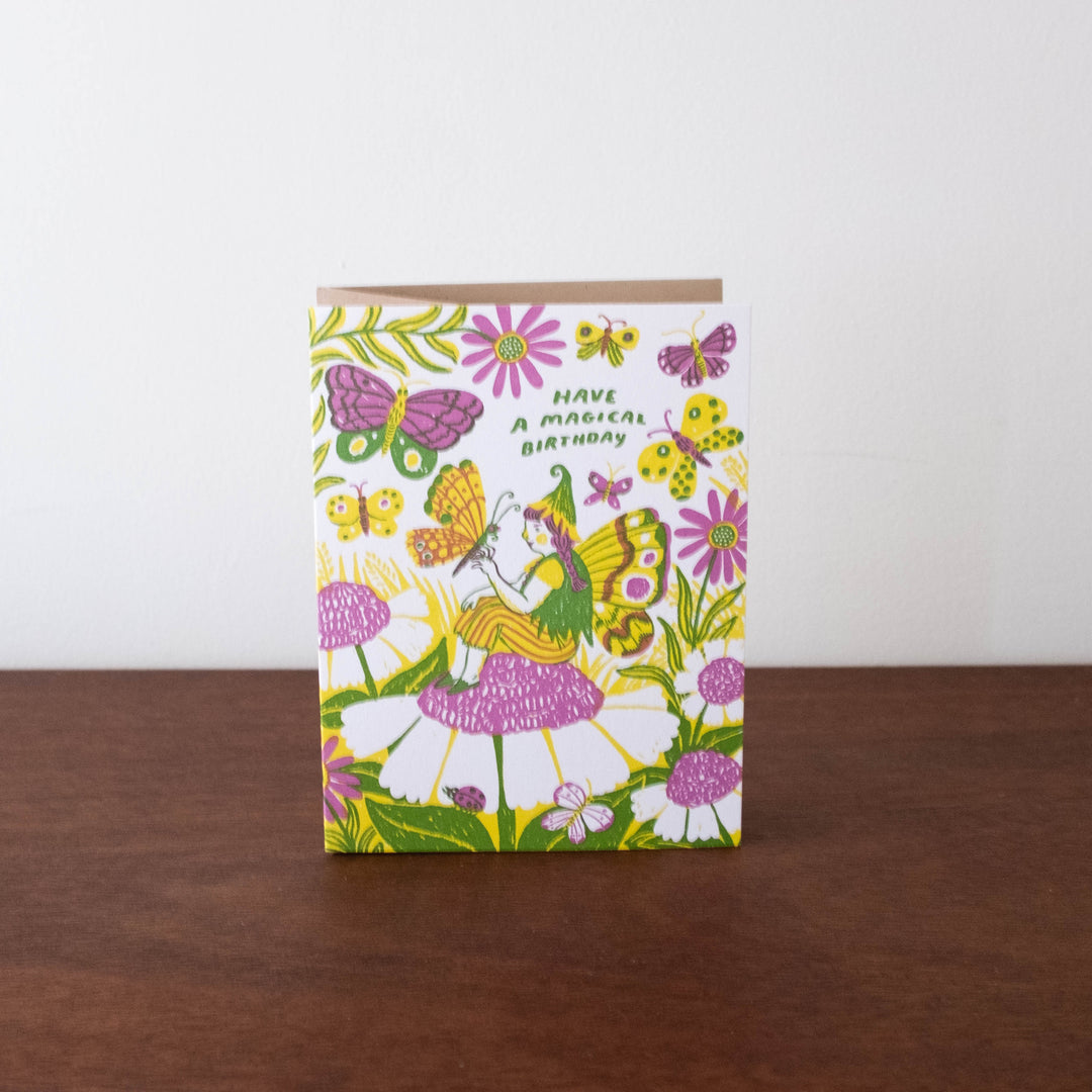NEW Magical Birthday Fairy Letterpress Greeting Card by Phoebe Wahl