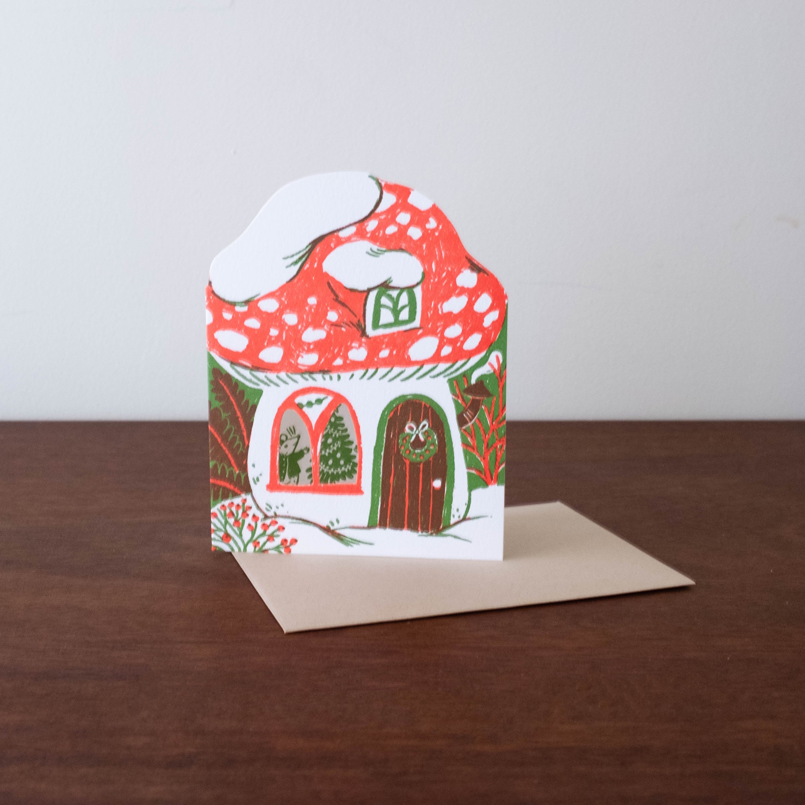 Merry Mushroom House Card