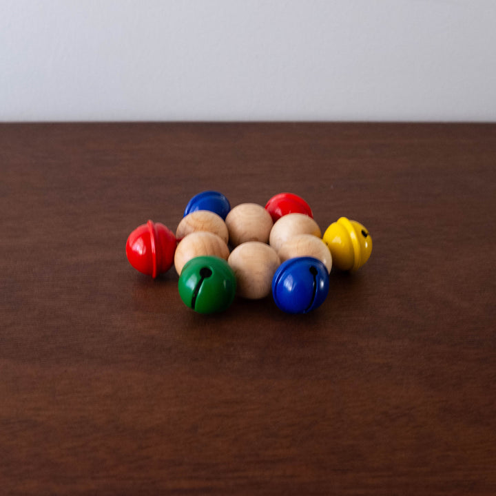 NEW Wooden Musical Bell Band/Rattle for Babies - Rainbow