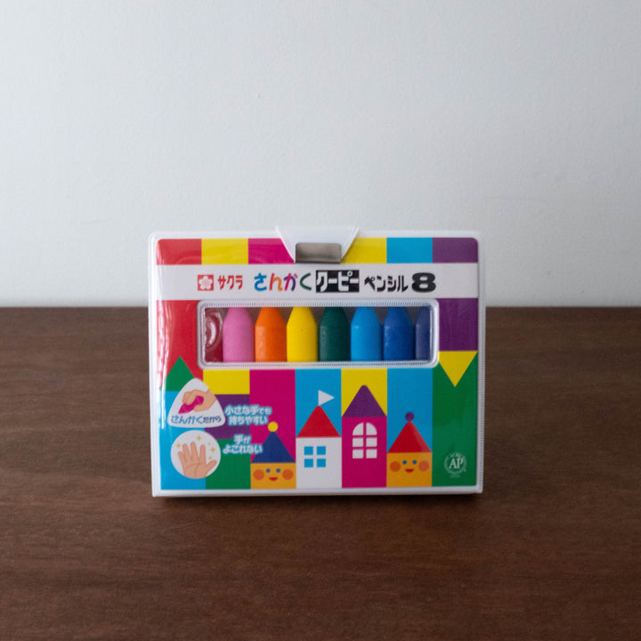 NEW Japanese Triangle Toddler Crayon Set in Padded Case