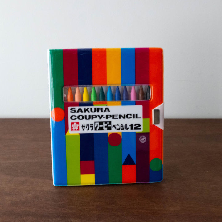NEW Japanese Sakura Craypas No Mess Padded Crayon Pencil Set - 12 Colors