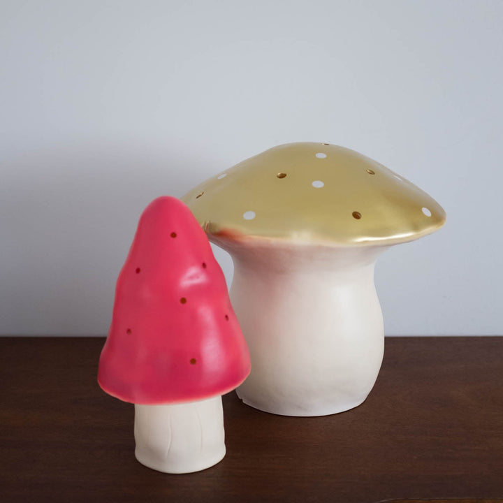 Large Mushroom Woodland Lamp- Gold