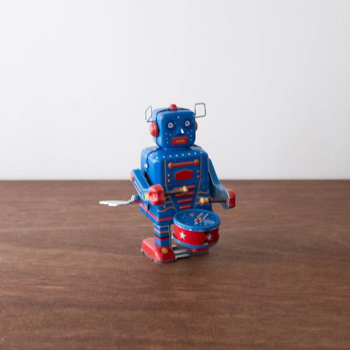 NEW Retro Robot with Drum Blue Sheet