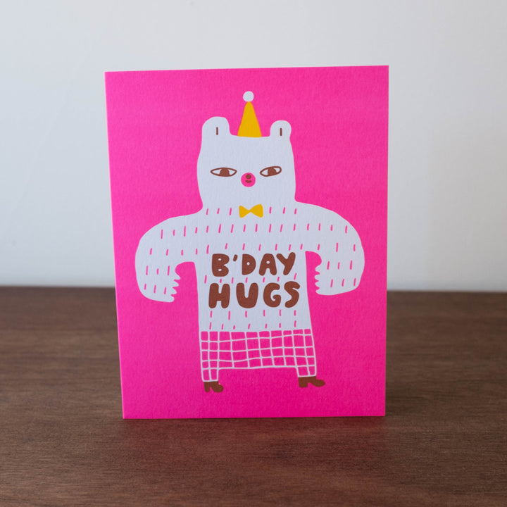 Bear Hugs Birthday Letterpress Greeting Card by Suzy Ultman