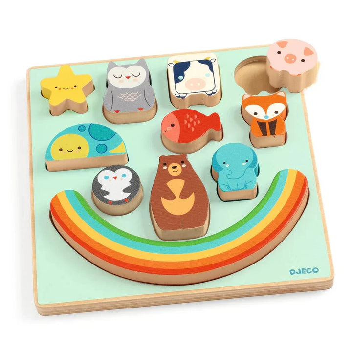 NEW Puzz & Boom Rainbow Wooden Puzzle