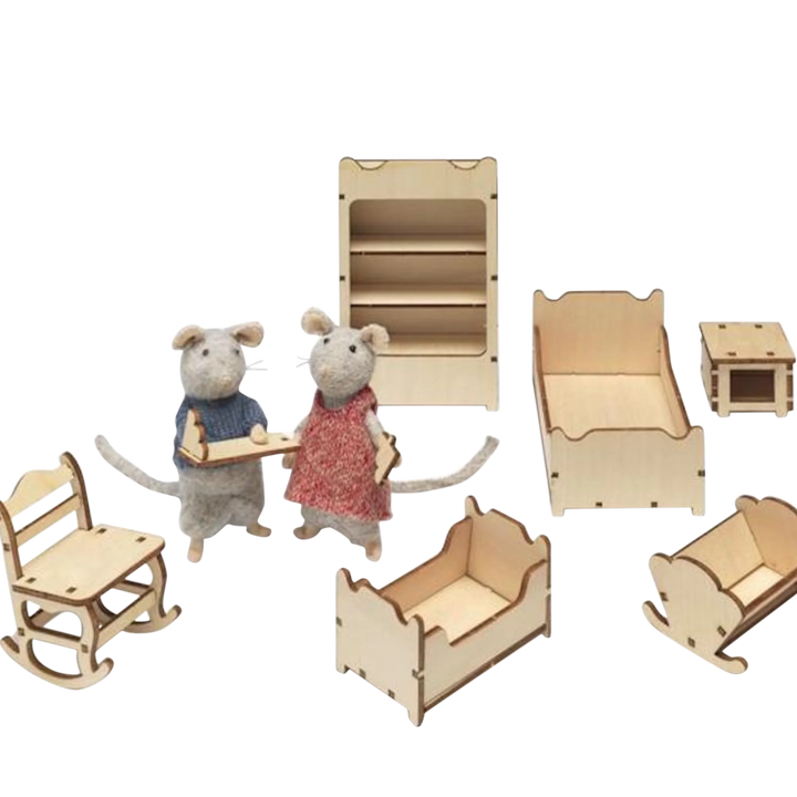 NEW Mouse Mansion Wooden DIY Furniture Kits- Kid's Room