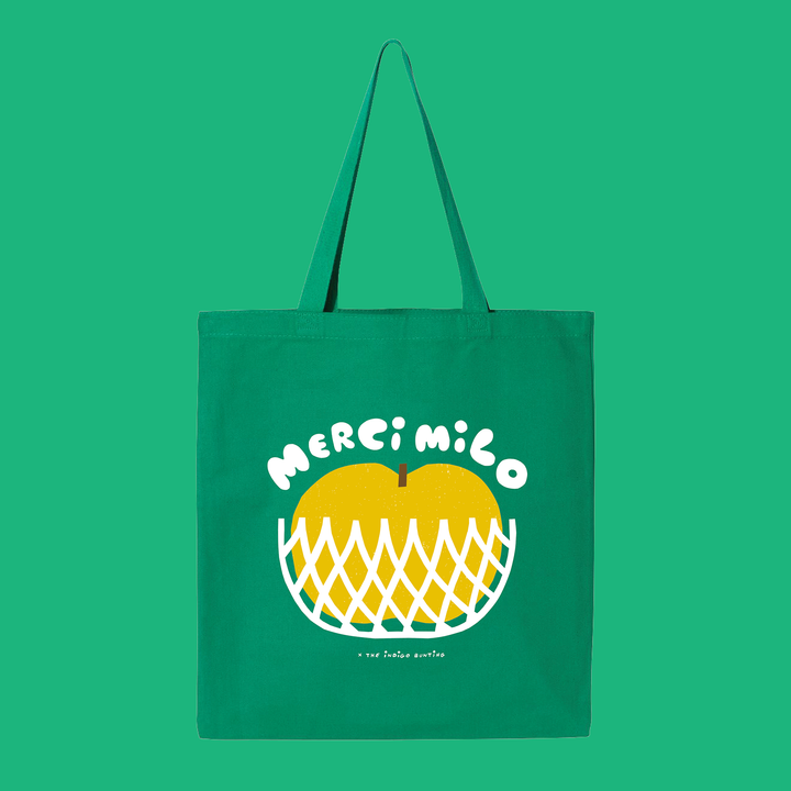 PRE-ORDER Merci Milo x The Indigo Bunting Food Bank Charity Tote Bags!