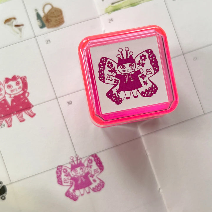 Yumi Kitagishi Self Inking Stamp- Fairy Kitty