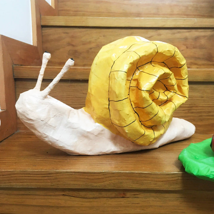 NEW Paper Mache Animal Snail- Yellow