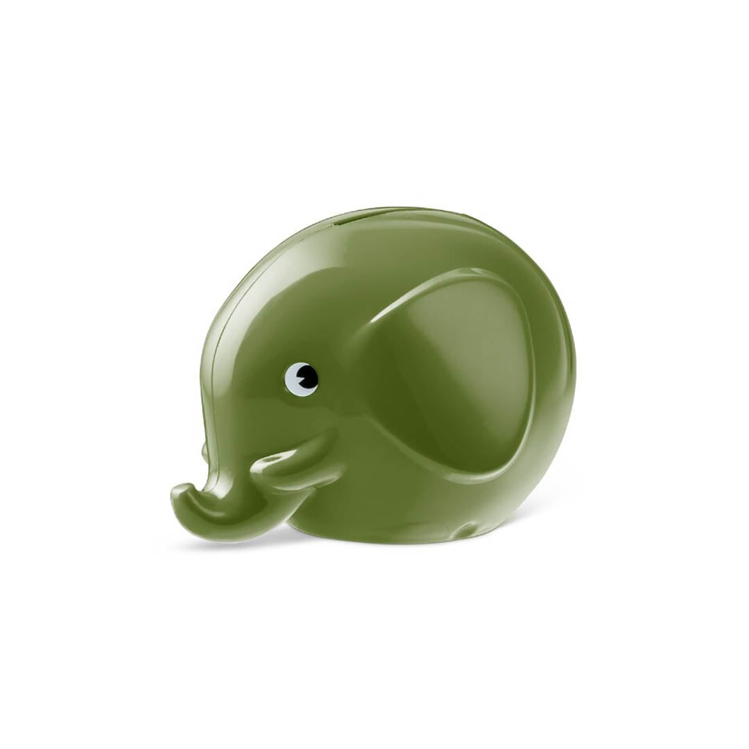 Retro Elephant Money Bank Small- Forest Green