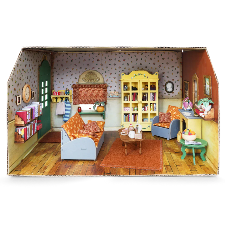 NEW Mouse Mansion Playhouse DIY- Cardboard Living Room