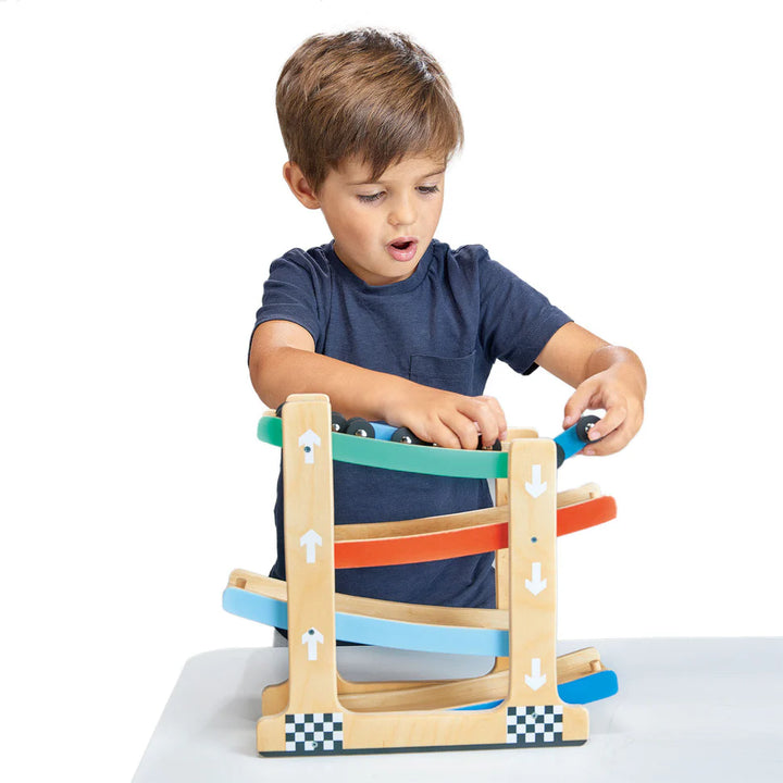 NEW Wooden Ramp Racer Toy
