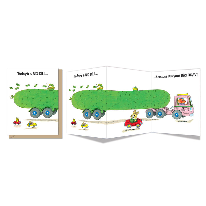 NEW Richard Scarry Greeting Card- Big Dill Birthday Tri- Fold
