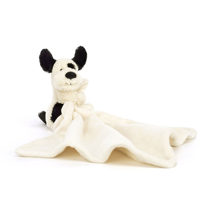 Bashful Black and White Puppy Soother Blankie