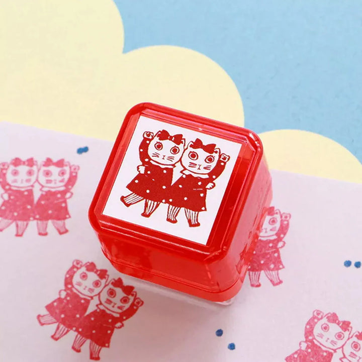 Yumi Kitagishi Self Inking Stamp- Twin Kitties