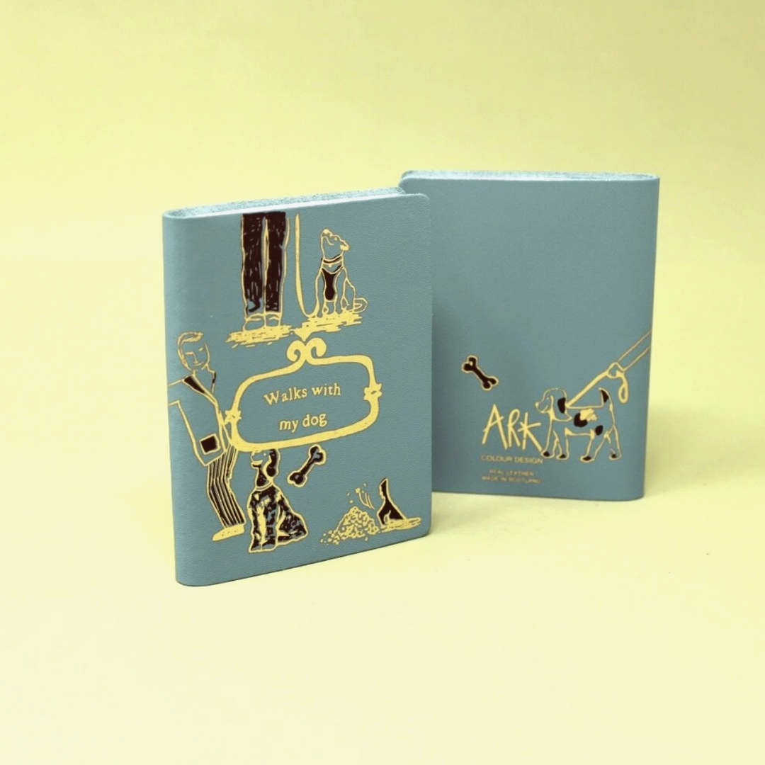 Mini Leather Pocket Notebook- Walks With My Dog