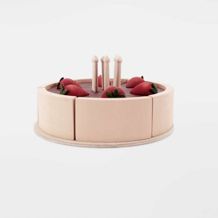 Play Food Set- Whole Chocolate Strawberry Cake Set