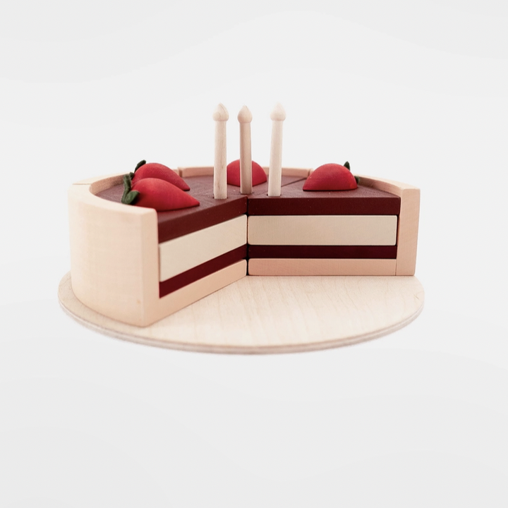 Play Food Set- Whole Chocolate Strawberry Cake Set
