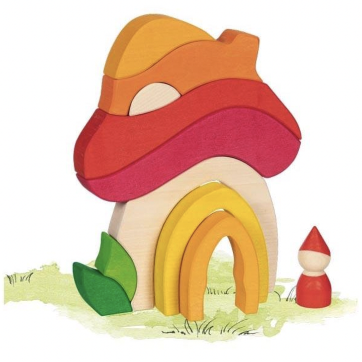 Mushroom House Stacking Toy Set