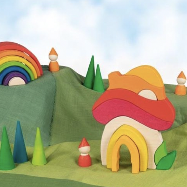 Mushroom House Stacking Toy Set