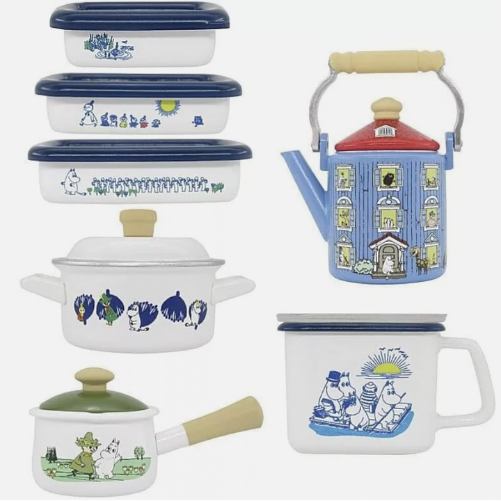NEW Japanese Blind Capsule- Enamel Moomin Mini Cookware Collection