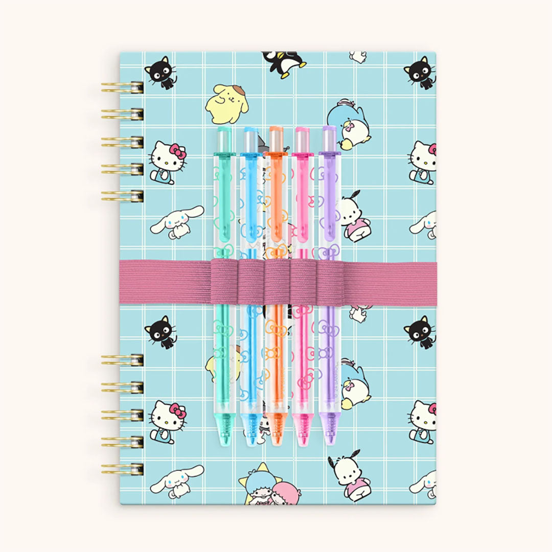 NEW Hello Kitty and Friends Blue Grid Harper Notebook & Pen Set