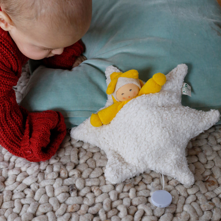 NEW Nanchen Star Cuddle Doll with Bean Sack- Cream and Yellow