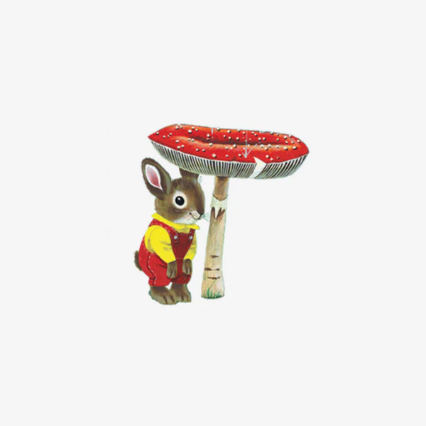 NEW Temporary Tattoo Sheets: Bunny with Mushroom