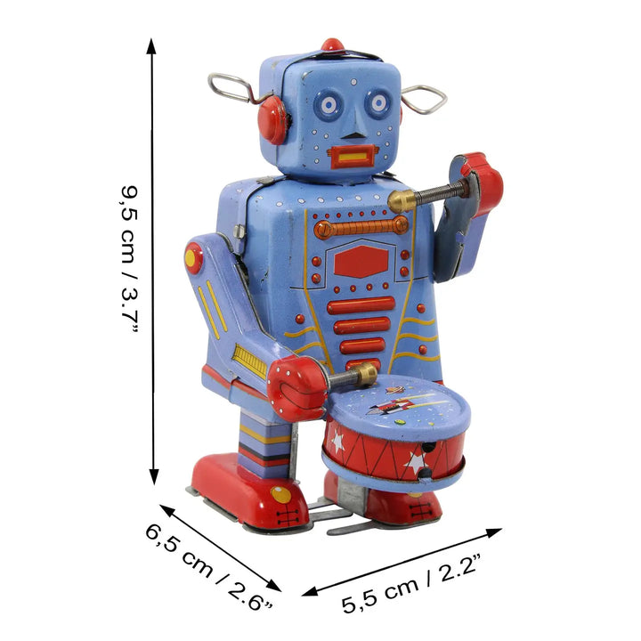 NEW Retro Robot with Drum Blue Sheet