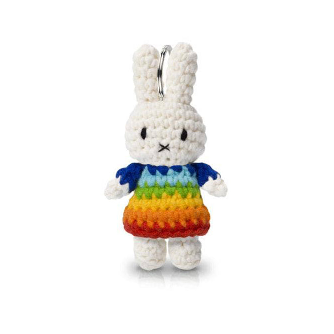 NEW Miffy Handmade Crochet Keychain- Rainbow