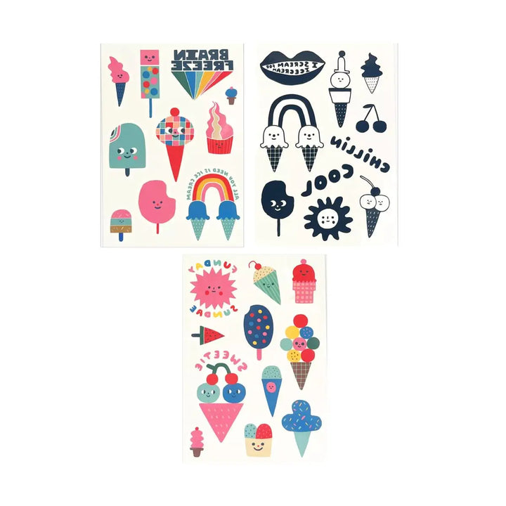 NEW Mini Tattoo Palooza Temporary Tats X Suzy - Ice Cream Party