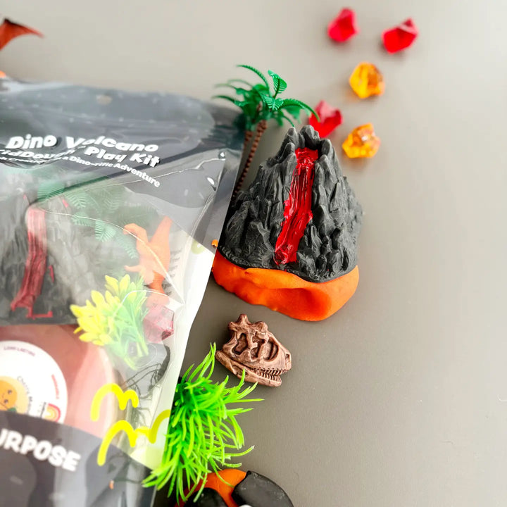 Scented Natural Sensory Play Dough Kit- Volcano (Cherry Mango)