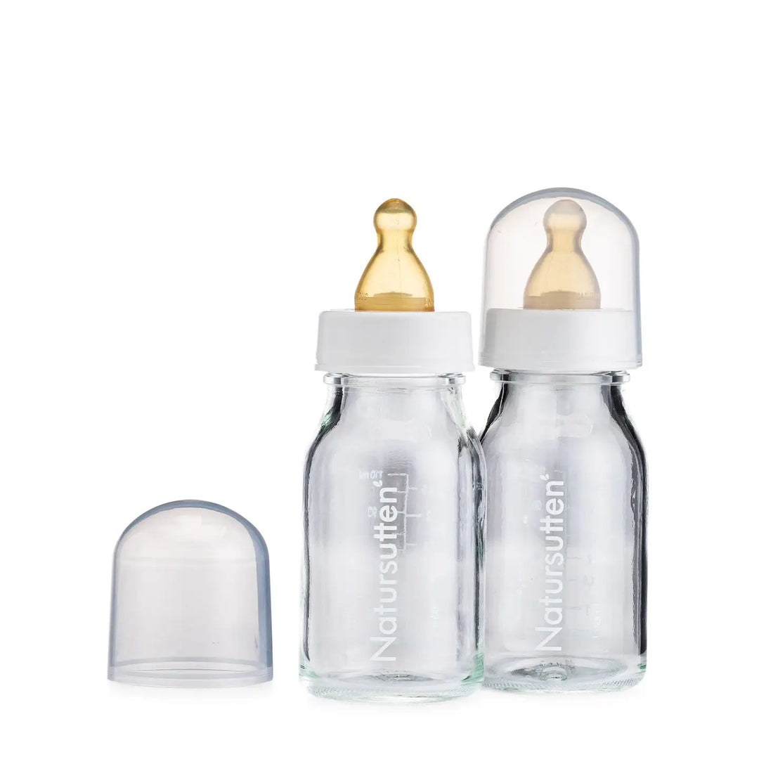 NEW Natursutten's Glass Baby Bottles - 3.7 oz (2 Pack)