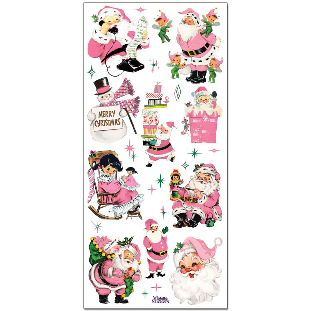 NEW Pink Christmas Greetings Stickers