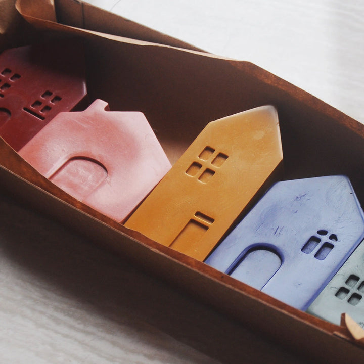 NEW Cozy Cabins – Natural Beeswax Crayon Set (5–6 Cabins)