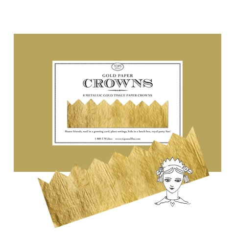 NEW Gold Metallic Paper Crowns