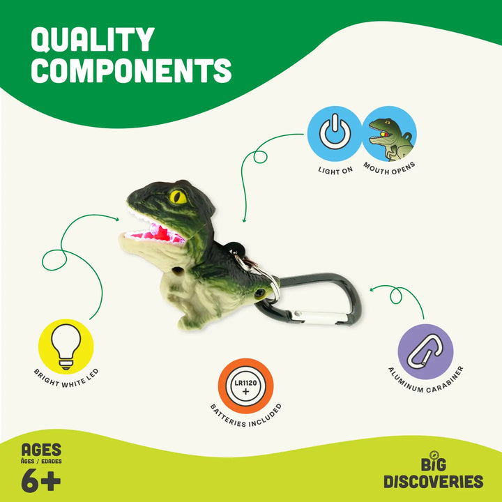 Lifelight Animal Carabiner Flashlight - Green T-Rex