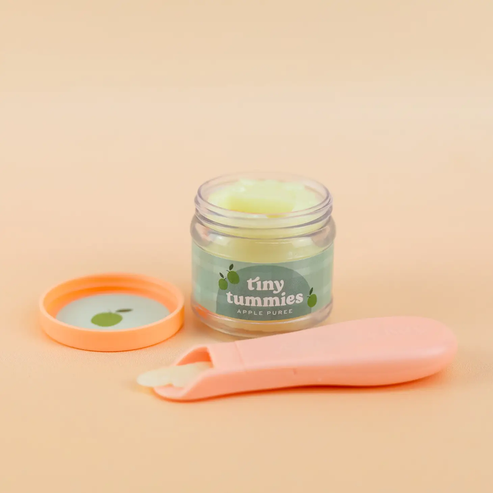 NEW Tiny Tummies Apple Puree Food Jar and Spoon Set