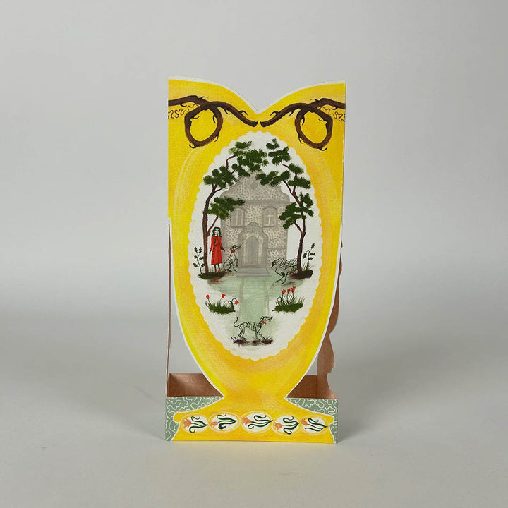 Finches & Folly Vase Die-Cut Card