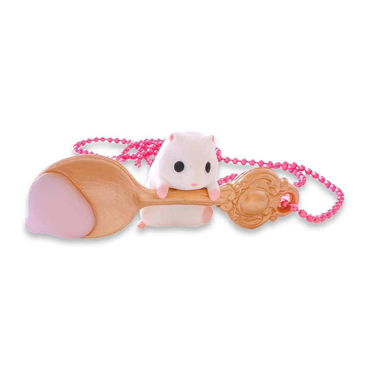 Pop Cutie Hamster Spoon Necklace - Pink Choco