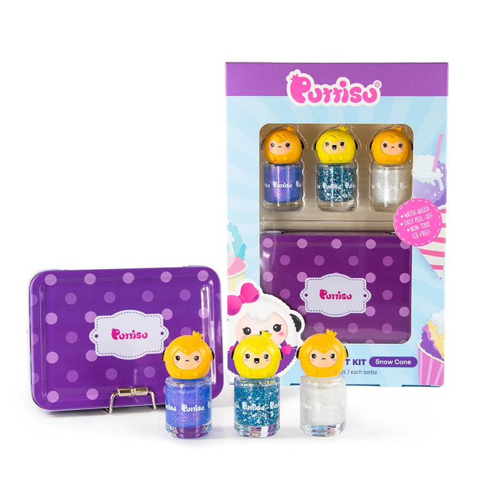 3-Color Nail Art Gift Set- Snow Cone - Purple Box