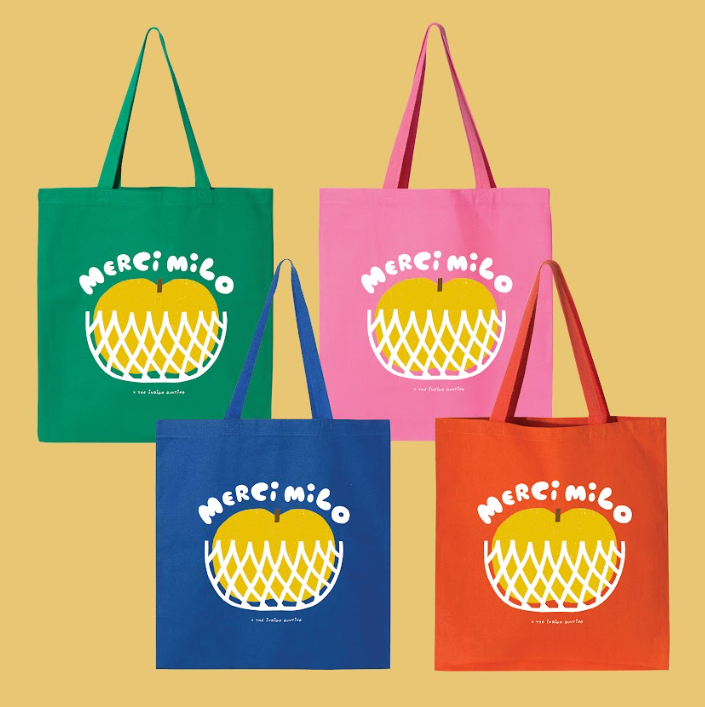 PRE-ORDER Merci Milo x The Indigo Bunting Food Bank Charity Tote Bags!