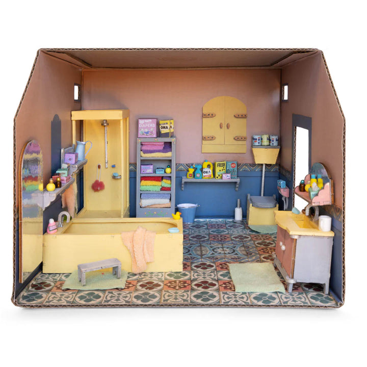 NEW Mouse Mansion Playhouse DIY- Cardboard Room Bathroom